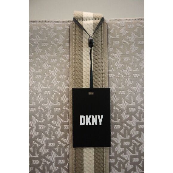 DKNY R41AFD61-gu0 Women's Beige Monogram Cassie Large Book Tote Bag - Picture 4 of 16